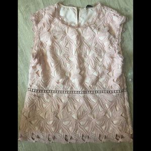 Neiman Marcus light pink lace top